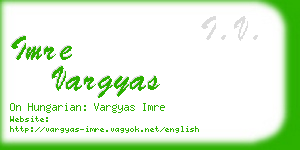 imre vargyas business card